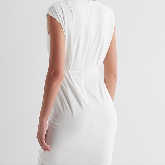 Express White Draped Mini Dress - Picture 3 of 8